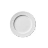 Professional Quality white Saturno Side Plate 7 1/2 in - Set 36 by Porcelain Schmidt. Very delicate plate with parallel lines. The edges are reinforced. Perfect for crowded places like steakhouses and self-service.