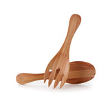 Glass Bowl & Wooden Server and Stand 1139