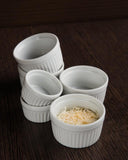 Professional Quality white Quiche 5 1/8 in - Set 36 by Porcelain Schmidt. Pieces can go to the microwave and oven, even for foods that need be grating. Very practical and versatile, there are several shapes, sizes and heights.