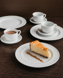 Pieces that frame the food. Blends high and low relief. Items bring by order.