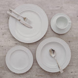 Pieces that frame the food. Blends high and low relief. Items bring by order.