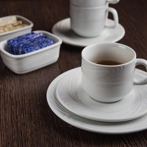 Porcelana Schmidt white porcelain dinnerware waves line 