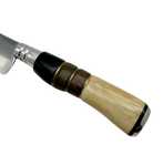 10" Knife Bone/Wood/Horn Handle with Leather Sheath
