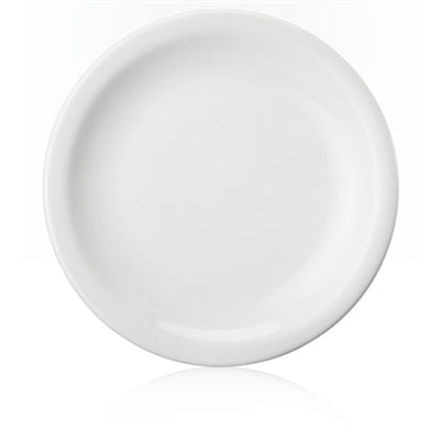Professional Quality white Protel Dinner Plate 11 in  by Porcelain Schmidt. Flat plates with a small flap, which gives additional resistance to the pieces.