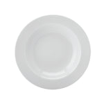 Professional Quality white Cilindrica dinner Pasta plate 11 in by Porcelain Schmidt. With flat plates, the Cilindrica model is perfect for breakfast , room service and coffee shop.