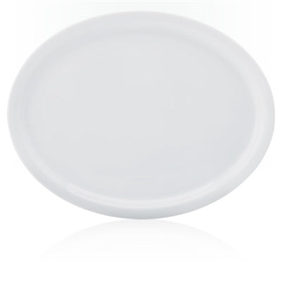 Professional Quality white Protel Platter 13 in - Set 12  by Porcelain Schmidt. Flat plates with a small flap, which gives additional resistance to the pieces.