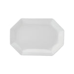 Professional Quality white Prisma Platter 11 in - Set 12  by Porcelain Schmidt. With straight and angles in octave pieces, the model Prisma has become a classic table. Widely used in both gastronomy and homes, it has a style that refers to more contemporary environments.