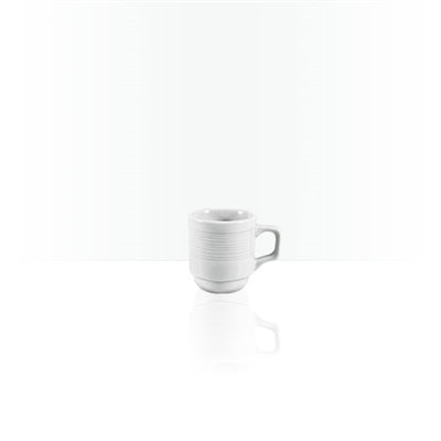 Pottery White Espresso Cups Set of 2, Ceramic Espresso Cups With