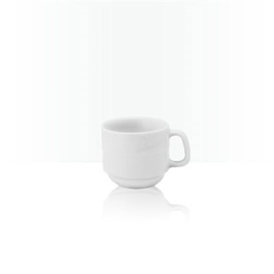 Professional Quality white Waves coffee and tea cup by Porcelain Schmidt. With beautiful texture on the edges that resemble the waves of the sea, the Waves model is the perfect match between class and versatility of white porcelain with a modern detail.