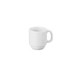 Professional Quality white Cilindrica Espresso cup 2.4 oz by Porcelain Schmidt. With stackable cups, the Cilindrica model is perfect for breakfast , room service and coffee shop.