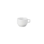 Professional Quality white Protel Espresso Cup 3.4 oz - Set 36  by Porcelain Schmidt. The cups are stackable, with handles in straight and ergonomic lines, which make them extremely practical pieces for great handling.