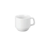 Professional Quality white Cilindrica Coffee & Tea cup 6.8 oz by Porcelain Schmidt. With stackable cups, the Cilindrica model is perfect for breakfast , room service and coffee shop.