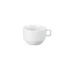 Professional Quality white tea & coffee Protel cup 6.8 oz by Porcelain Schmidt. The cups are stackable, with handles in straight and ergonomic lines, which make them extremely practical pieces for great handling.