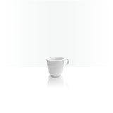 Professional Quality white Waves footed espresso cup 2 oz by Porcelain Schmidt. With beautiful texture on the edges that resemble the waves of the sea, the Waves model is the perfect match between class and versatility of white porcelain with a modern detail.