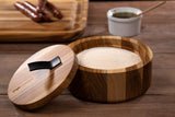 Round Wooden Container with Lid