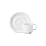 Professional Quality white Cilindrica Coffee & Tea cup 6.8 oz by Porcelain Schmidt. With stackable cups, the Cilindrica model is perfect for breakfast , room service and coffee shop.