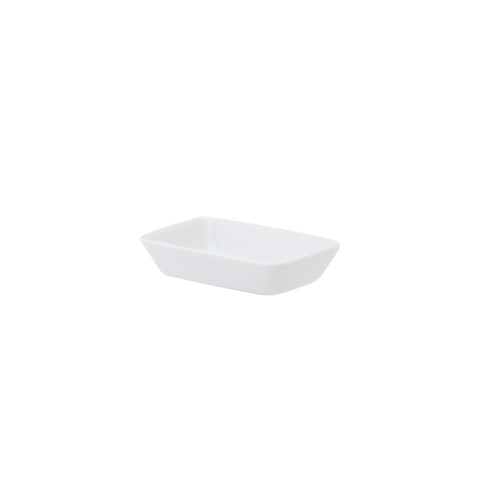 Professional Quality white Brasil Rectangle Dish 4 1/3 in - Set 36 by Porcelana Schmidt. Dishes are very practical and versatile.