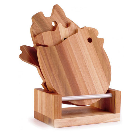 Wooden Cutting Boards Set with Stand 2035