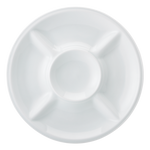 Professional Quality white Plate with 5 Divisions 12 1/5 in - Set 6 by Porcelana Schmidt. Table accessories always fit beautifully into any environment.