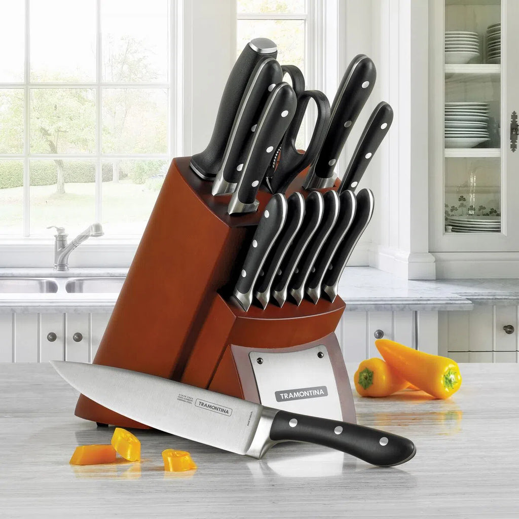 14 Pc Forged Contemporary Knife Set Counter Block – Zafill