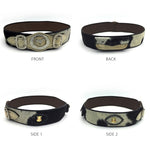 Black and White Leather Belt (Guaiaca)