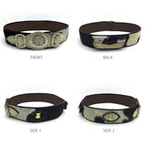 Black and White Leather Belt (Guaiaca)