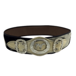 Black and White Leather Belt (Guaiaca)