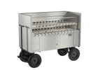 Charcoal Stainless Steel Catering C-CAT. How about taking the barbecue to where the customers are? Or how about promoting your business elsewhere, in an outside area? With Scheer Catering BBQ machine you can! It has a large wheels that facilitates the movement in the grass, pavement, etc.