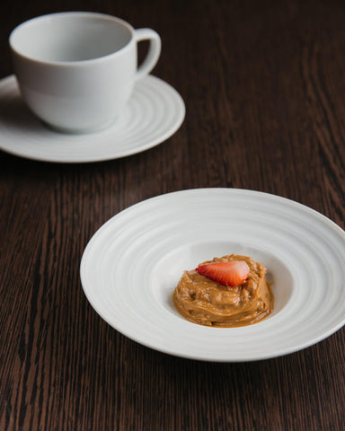 The plates and saucers have edges that intersect wider and thinner arches in high relief. The cups are round with wider and ergonomic handles. Pure design. Items bring by order.