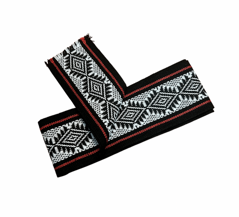 Sash (black/white/red) Inca - 96" X 3 1/2"