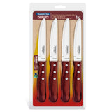 4PC - 5" Jumbo Polywood Handle Steak Knife, Rounded Tip