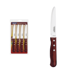 4PC - 5" Jumbo Polywood Handle Steak Knife, Rounded Tip