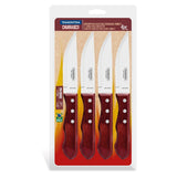 4PC - 5" Jumbo Polywood Handle Steak Knife, Pointed Tip