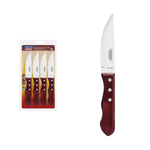 4PC - 5" Jumbo Polywood Handle Steak Knife, Pointed Tip