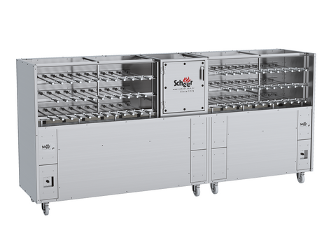  The super 400 is modulated unit, it can be assembled according to the restaurant necessities. Machine coated in brushed stainless steel, giving the equipment more durability, resistance and also hygiene; This BBQ machine has castors for easy movement and cleaning. Also, have thermal insulation in the fire area that prevents the heat leakage and consequently the coal economy for the restaurant.