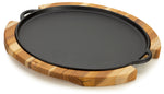 Round Serving Board with Cast Iron Tray