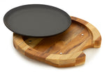 Round Serving Board with Cast Iron Tray