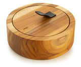 Round Wooden Container with Lid