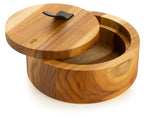 Round Wooden Container with Lid