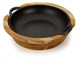 Round Serving Board with Cast Iron Pan