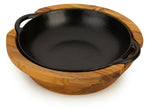 Round Serving Board with Cast Iron Pan