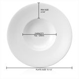 Professional Quality white Risotto Plate 10 5/8 in - Set 12  by Porcelana Schmidt. A great classic, the plates are round and have a small base.