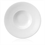 Professional Quality white Risotto Plate 10 5/8 in - Set 12  by Porcelana Schmidt. A great classic, the plates are round and have a small base.