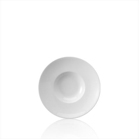 Professional Quality white Risotto Plate 5 7/8 in- Set 12 by Porcelana Schmidt. A great classic, the plates are round and have a small base.