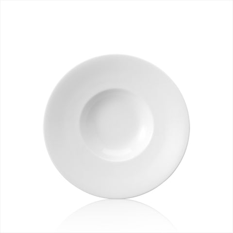 Professional Quality white Risotto Plate 8 1/4 in - Set 12 by Porcelana Schmidt. A great classic, the plates are round and have a small base.
