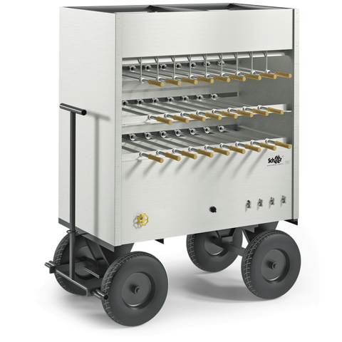  Gas Stainless Steel Catering C-CAT. How about taking the barbecue to where the customers are? Or how about promoting your business elsewhere, in an outside area? With Scheer Catering BBQ machine you can! It has a large wheels that facilitates the movement in the grass, pavement, etc.